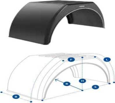 Двухскатное пластиковое крыло для малотоннажного грузового транспорта с плоским верхом и белой полосой (Газель, Ford Transit, Iveco Daily, Volkswagen Transporter)